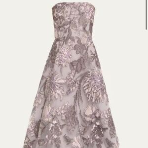 Stunning Naem Khan Lilac and Silver Raffia Gown
